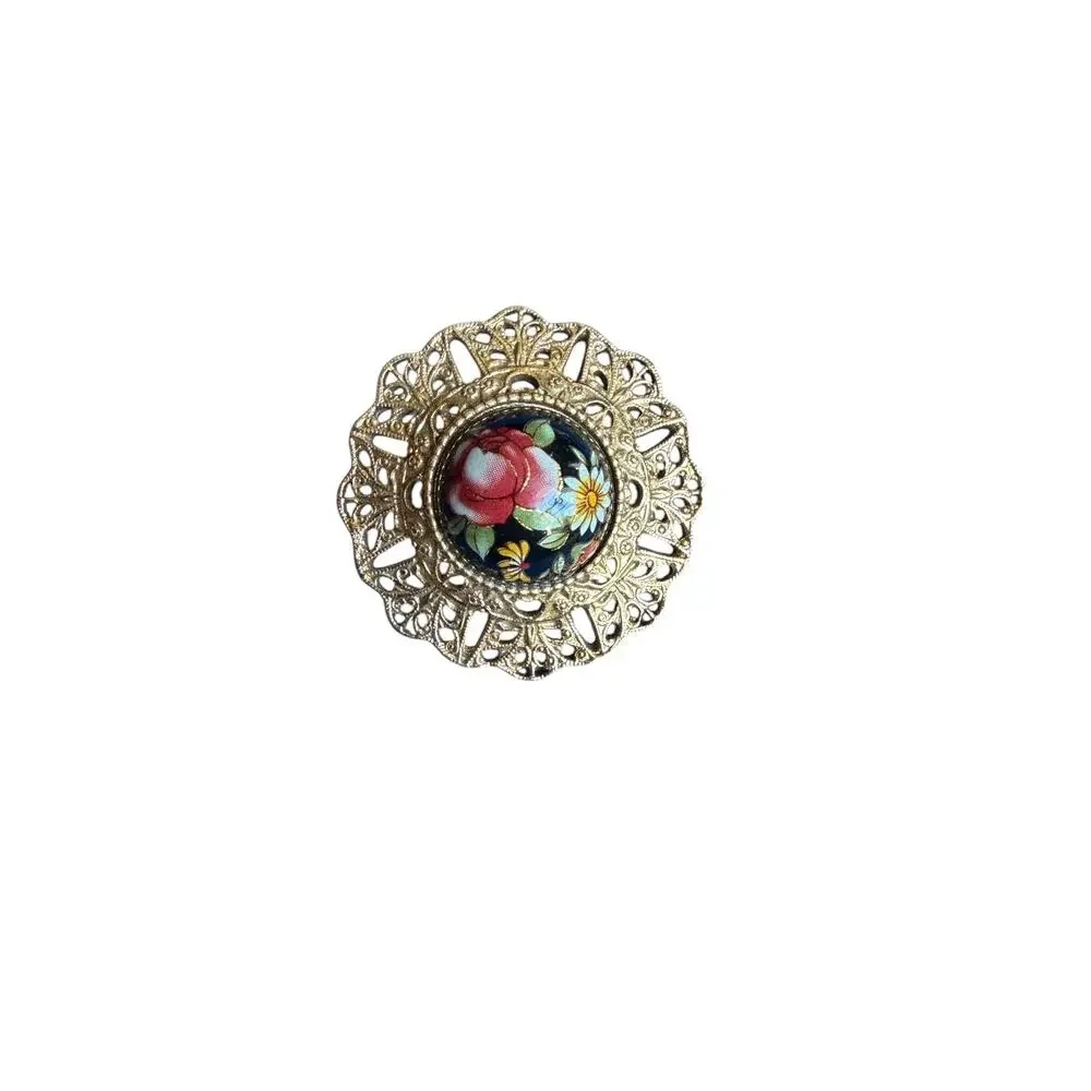 Vintage Floral Filigree Brooch